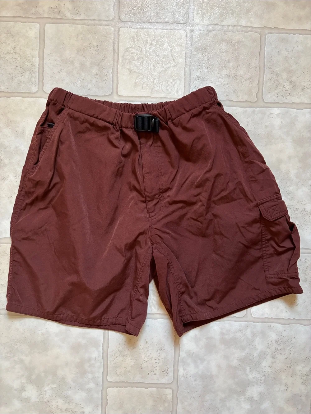 The North Face Men’s Size Large Rust Colored Belted Cargo Shorts 100% Nylon